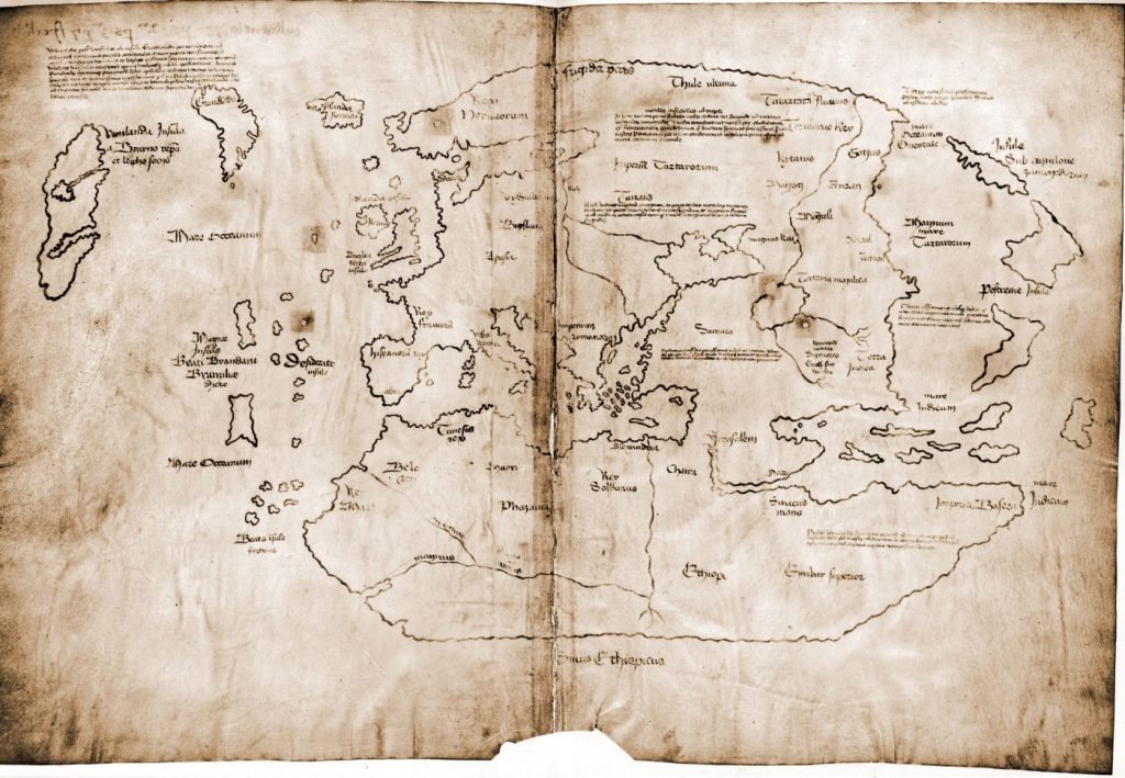 El mapa de Vinlandia, con parte de la costa atlántica norteamericana en su extremo izquierdo. Foto: Universidad de Yale.
