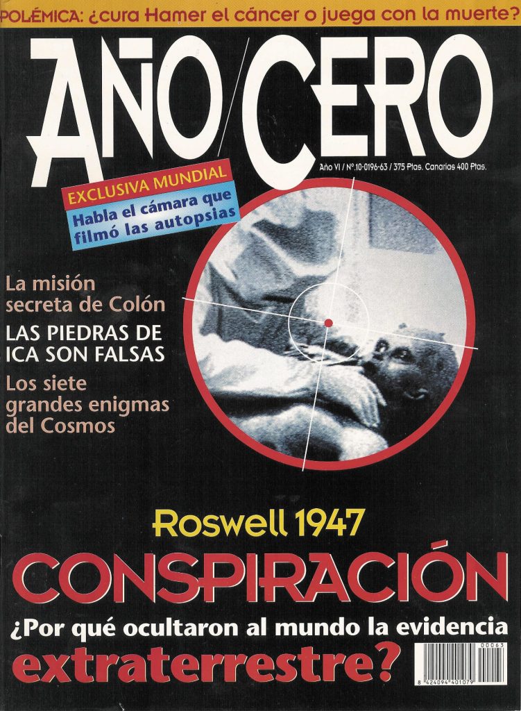 "Portada de 'Año Cero' en la que se presenta la 'Exclusiva mundial' falsa de la entrevista con el cámara que nunca existió.