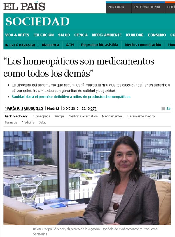Cabecera de la entrevista a Belén Crespo publicada en 'El País'.