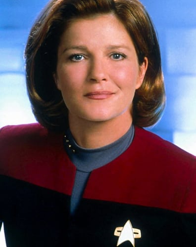 Kate Mulgrew, como la capitana Janeway en 'Star trek Voyager'.