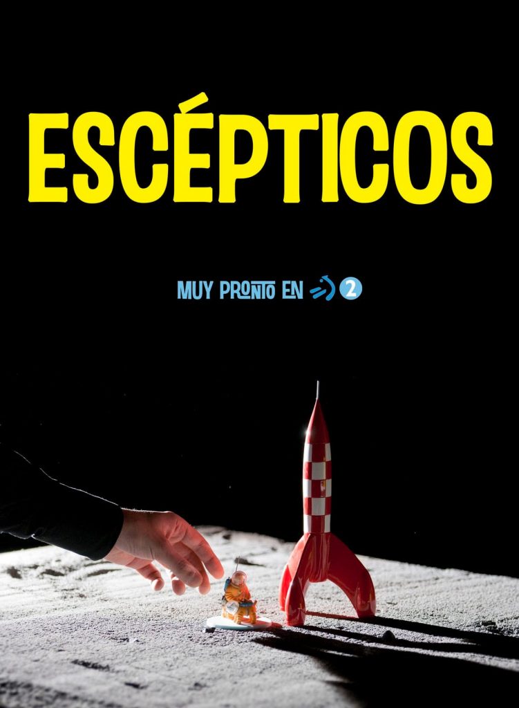 Primer cartel de la serie 'Escépticos', de ETB. Foto: Laura Esteban.