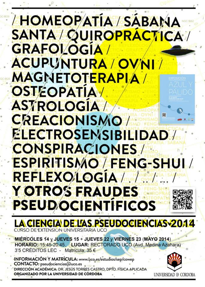 Cartel del curso 'La ciencia de las pseudociencias', de la Universidad de Córdoba.