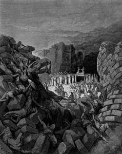 La caída de las murallas de Jericó. Autor: Gustave Doré.