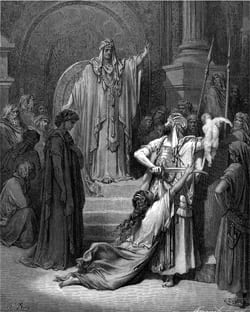 El juicio de Salomón. Autor: Gustave Doré.