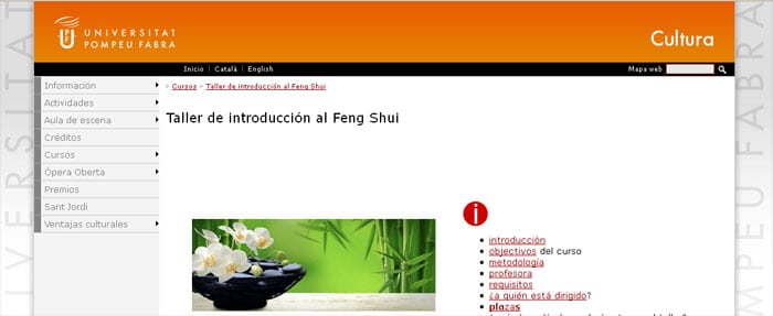 a UPF acoge un curso de feng shui.