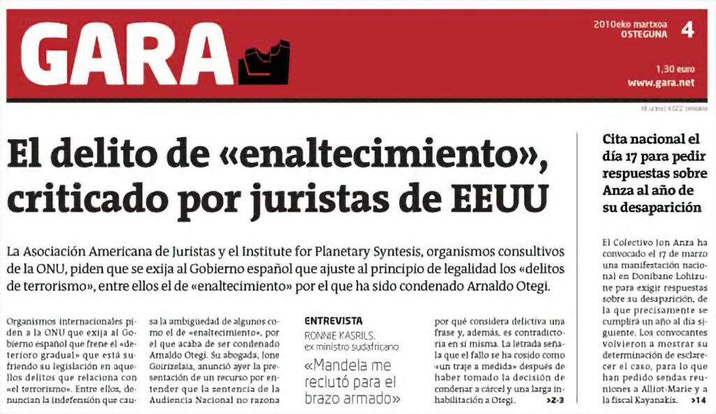 Un grupo esotérico que capta fondos para el regreso de Jesús apoya a la izquierda abertzale en la ONU.