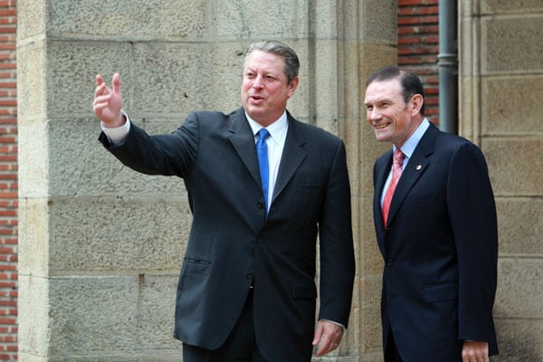 Al Gore y Juan José Ibarretxe, en el palacio de Artaza. Foto: Bernardo Corral.