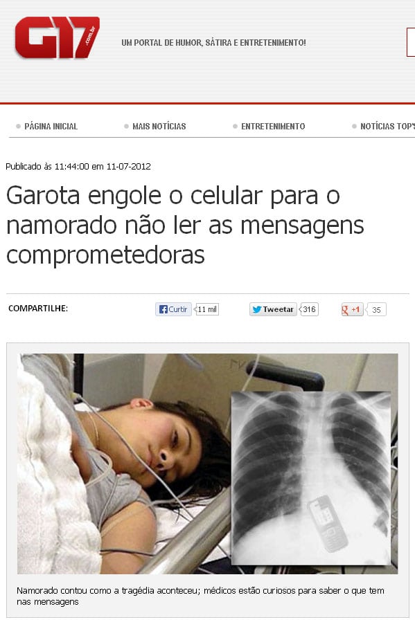 La broma, en la web brasileña de humor 'G17'.