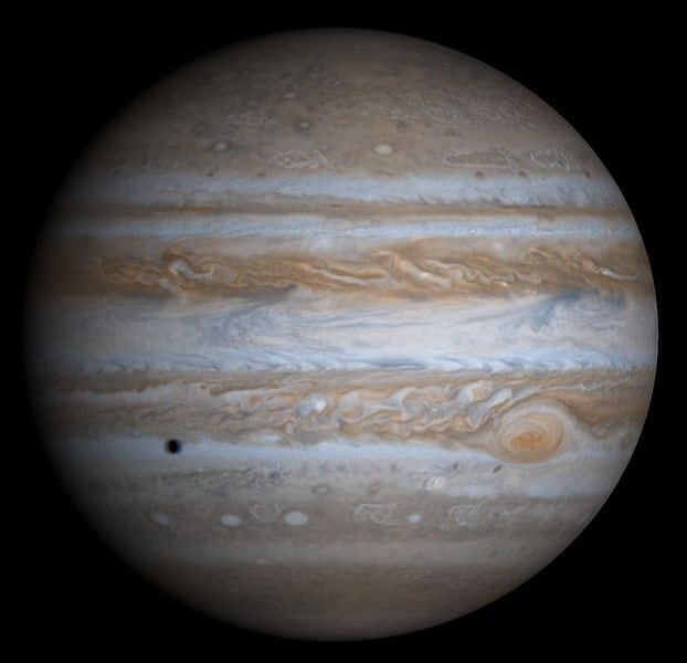 Júpiter, fotografiado por la nave 'Cassini' el 7 de diciembre de 2000. Foto: NASA.