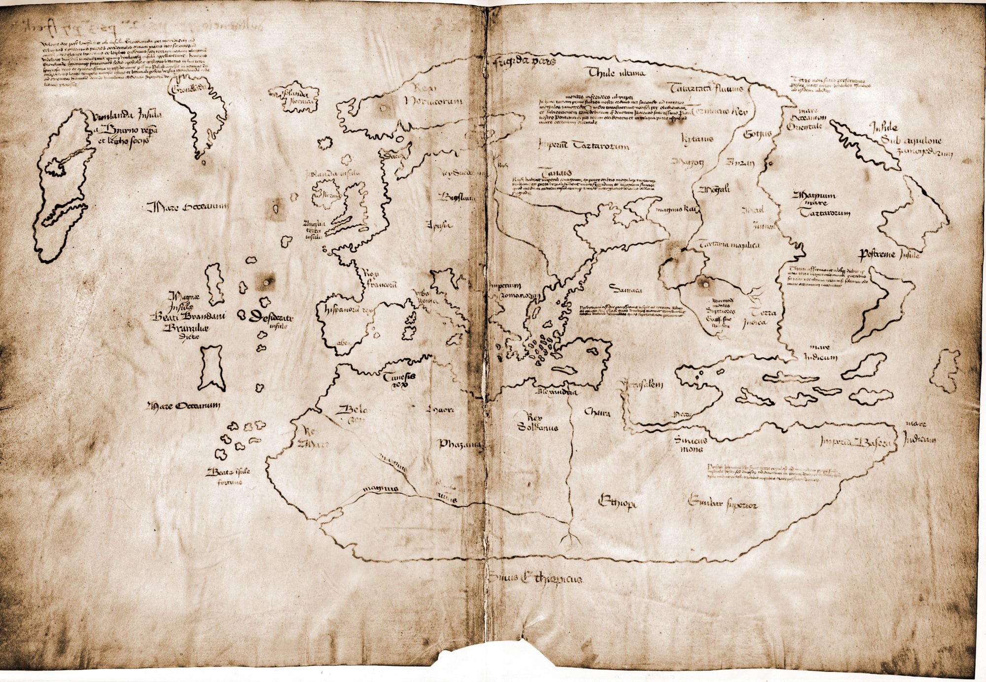 ¿ANTERIOR A COLÓN? El mapa de Vinlandia, con parte de la costa atlántica norteamericana en su extremo izquierdo. Foto: Universidad de Yale.