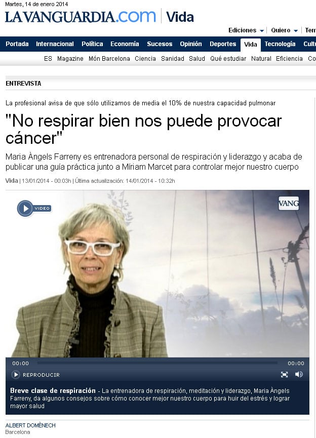 Parte de la entrevista a Maria Àngels Farreny publicada en 'La Vanguardia'.