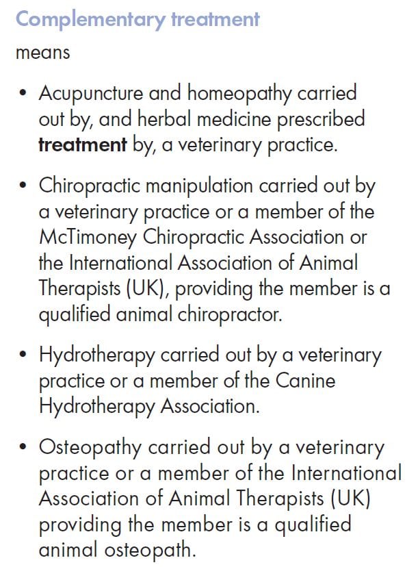Política de la RSPCA respecto al uso de terapias alternativas en mascotas.