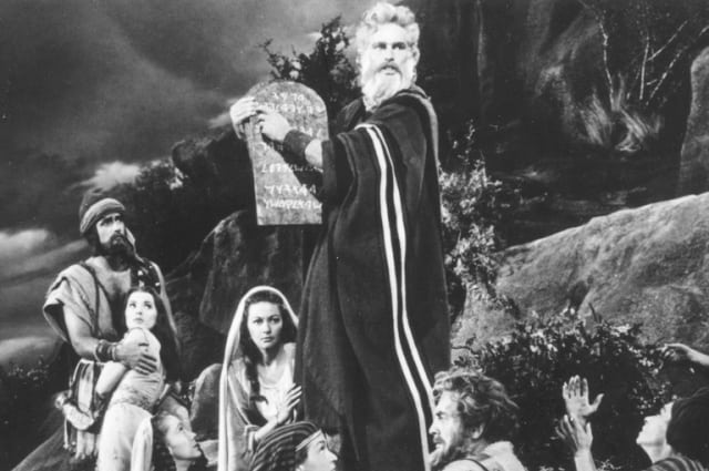 Charlton Heston, como Moisés, en 'Los Diez Mandamientos'.