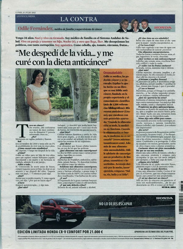 Entrevista a Odile Fernández en 'La Vanguardia'.