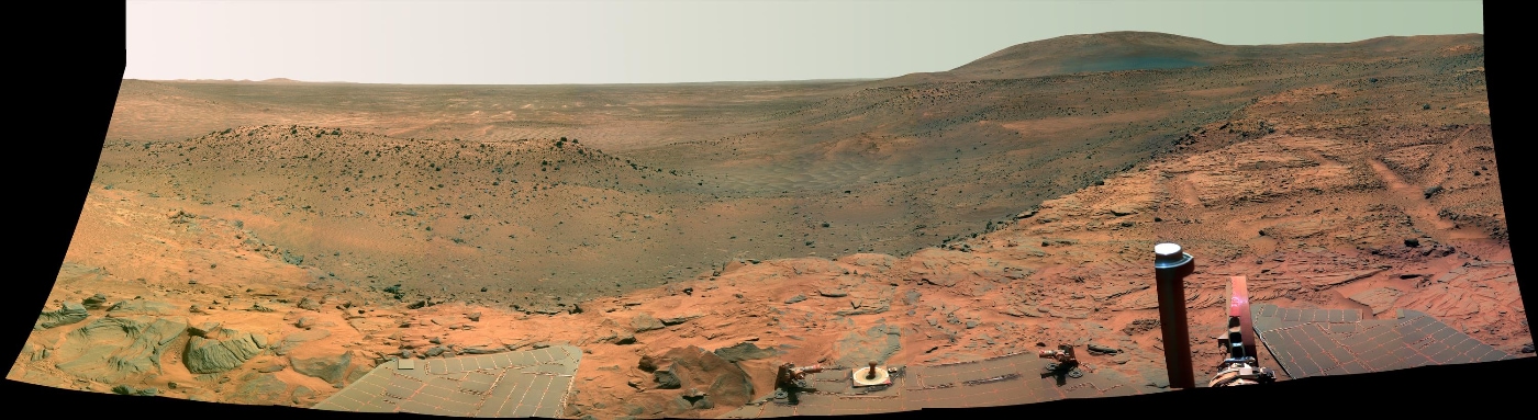 Panorama marciano tomado por el todoterreno 'Spirit'. Foto: NASA.