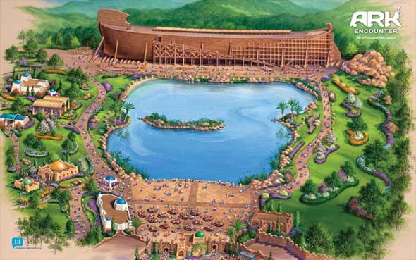 Recreación del aspecto del parque temático del Arca de Noé.