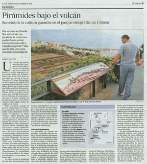 Reportaje sobre las pirámides de Güímar publicado en 'El País'.