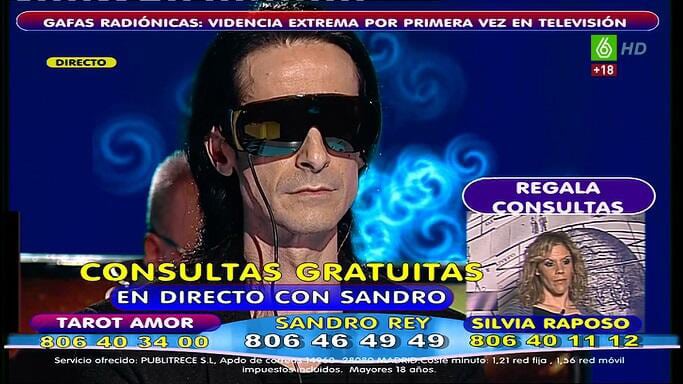 Sandro Rey predice el futuro con sus gafas radiónicas en La Sexta.