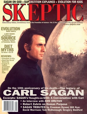Portada de la revista 'Skeptic' dedicada a Carl Sagan.