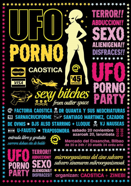 Cartel de la 'Ufo Porno Party' de Bilbao.