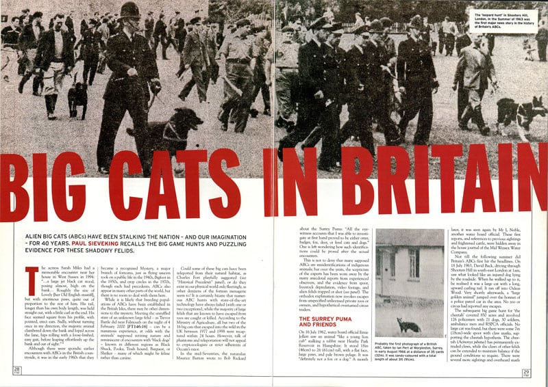 Reportaje sobre los 'alíen big cats', en la revista 'Fortean Times'.