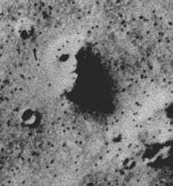 La cara de piedra de Cydonia tal como la vio el orbitador del 'Viking1' en 1976. Foto: NASA.