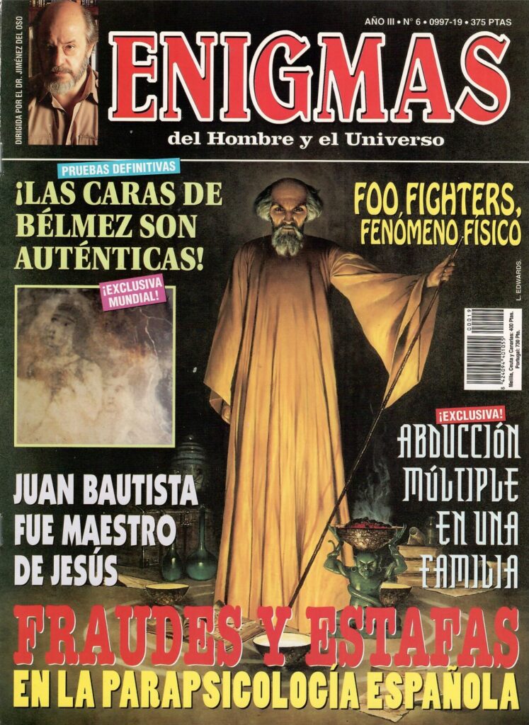 Portada de 'Enigmas' y primera página del reportaje firmado por Lorenzo Fernández e Iker Jiménez. Portada de la revista 'Enigmas' que ofrecía en 1997, en un reportaje de Iker Jiménez, las pruebas de que las caras de Bélmez son auténticas.