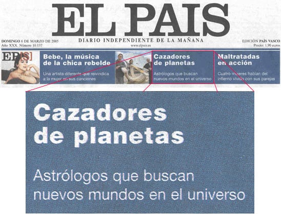 Primera página de 'El País' de ayer.