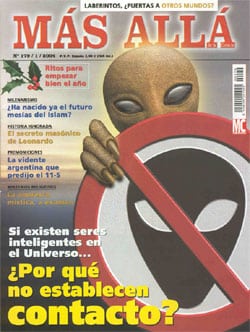 Portada del número de enero de 2004 de 'Más Allá', revista española dirigida por el ufólogo Javier Sierra.