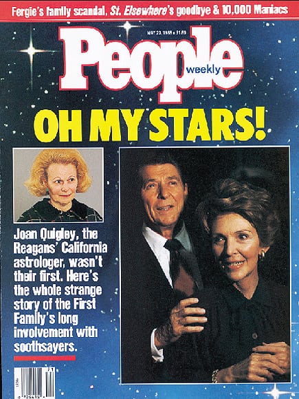 Portada de la revista 'People' con Joan Quigley y el matrimonio Reagan.