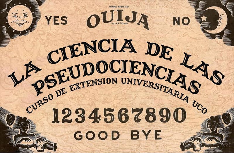 Cartel 'espiritista' del curso escéptico 'La ciencia de las pseudociencias'.