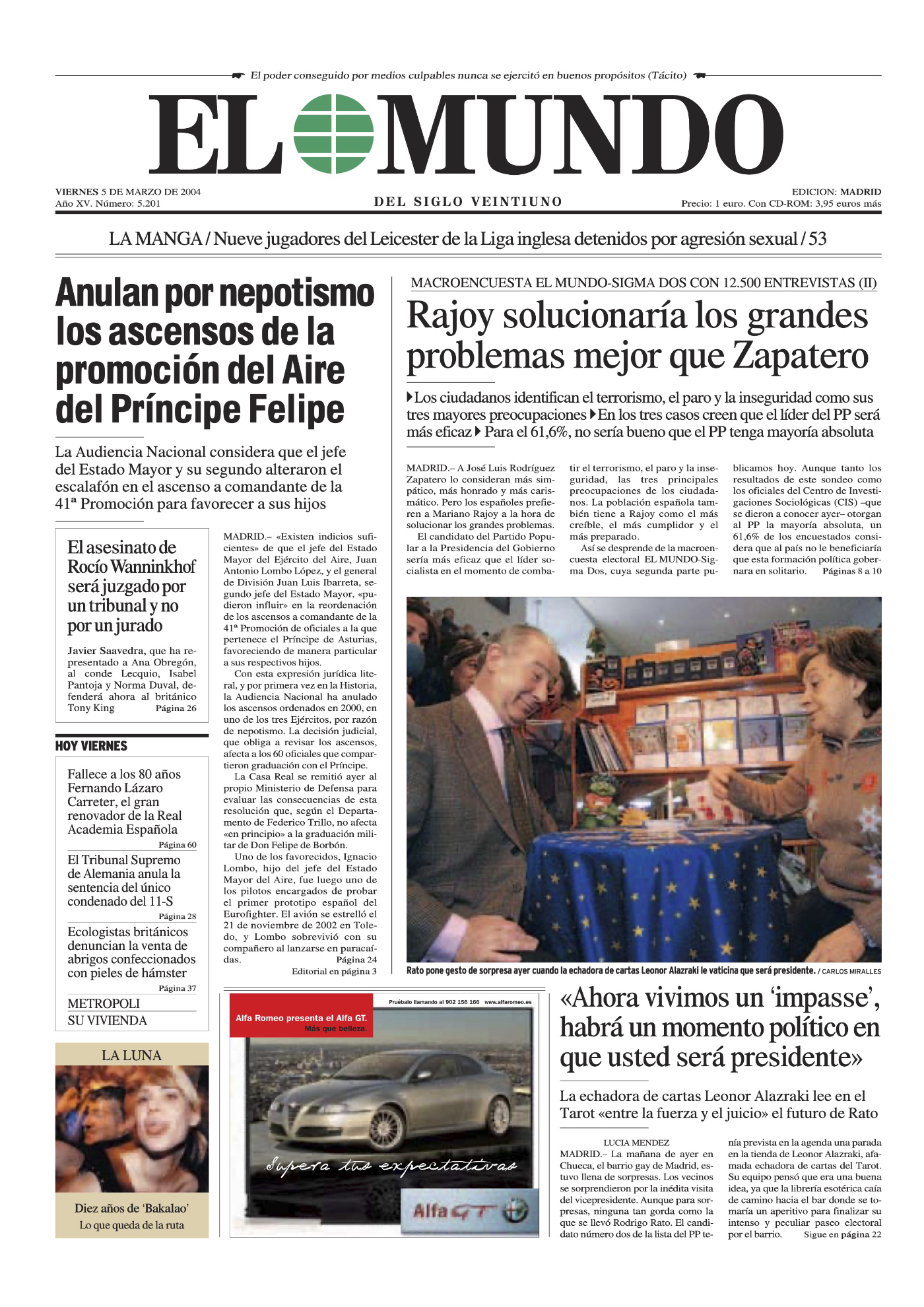 Rodrigo Rato y la pitonista que le vaticinó que sería presidente del Gobierno