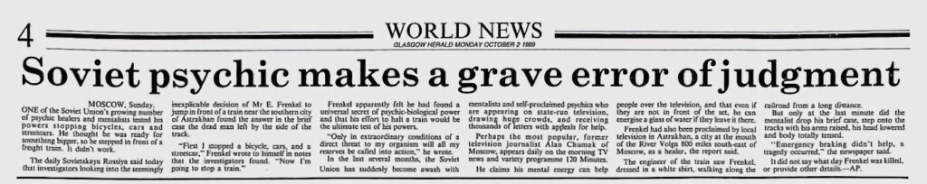 Así dio la noticia de la muerte de E. Frenkel el diario escocés 'Glasgow Herald’.
