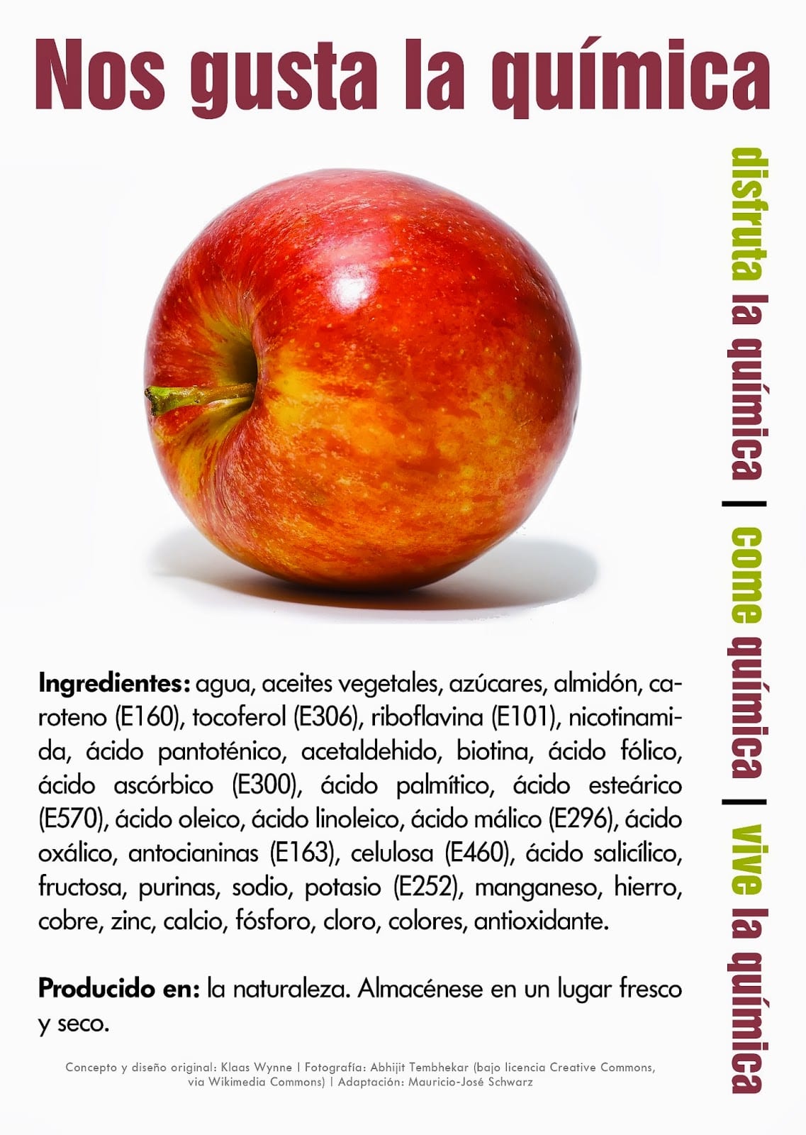 Composición química de una manzana.
