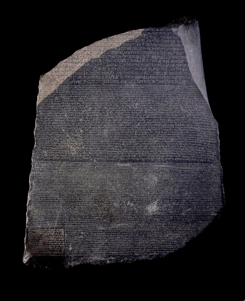 La piedra de Rosetta. Foto: Museo Británico.