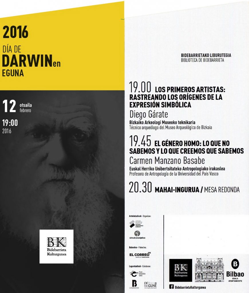 Tarjetón del Día de Darwin 2016 de Bilbao.