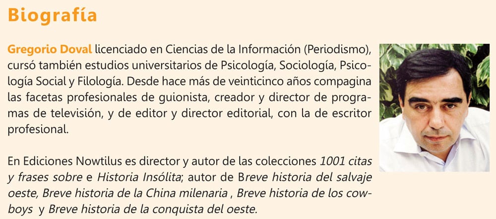 Información sobre Gregorio Doval en la web de Ediciones Nowtilus.