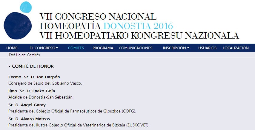 El consejero vasco de Salud encabeza el comité de honor del VII Congreso nacional de homeopatía.