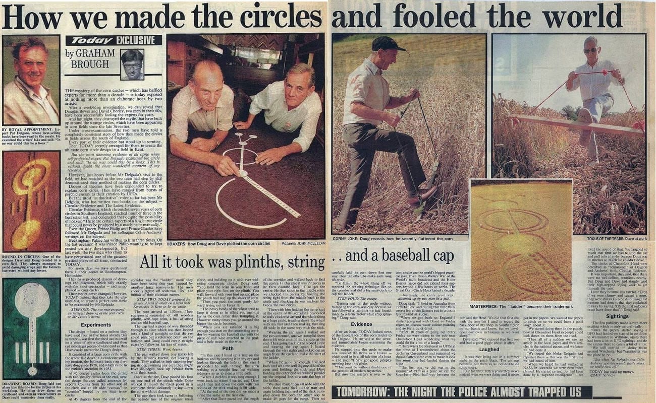 David Chorley y Doug Bower explicaron en 1991 en la prensa cómo hacían los círculos.