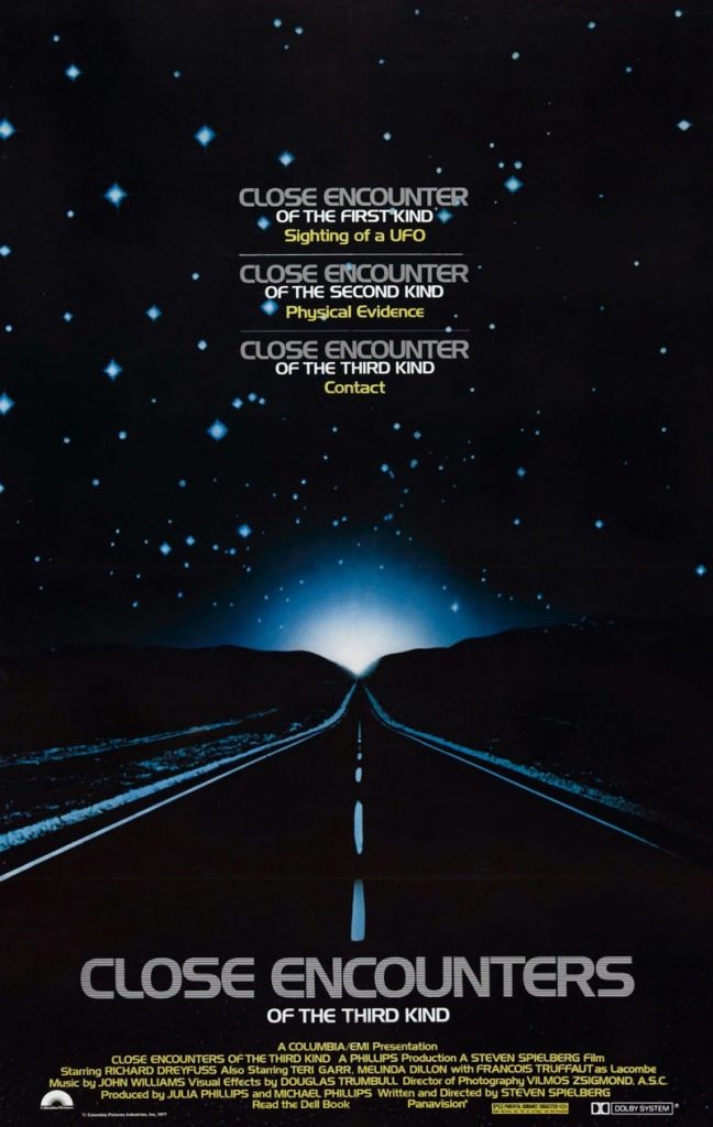 Póster de 'Encuentros en la tercera fase' (1977), de Steven Spielberg.