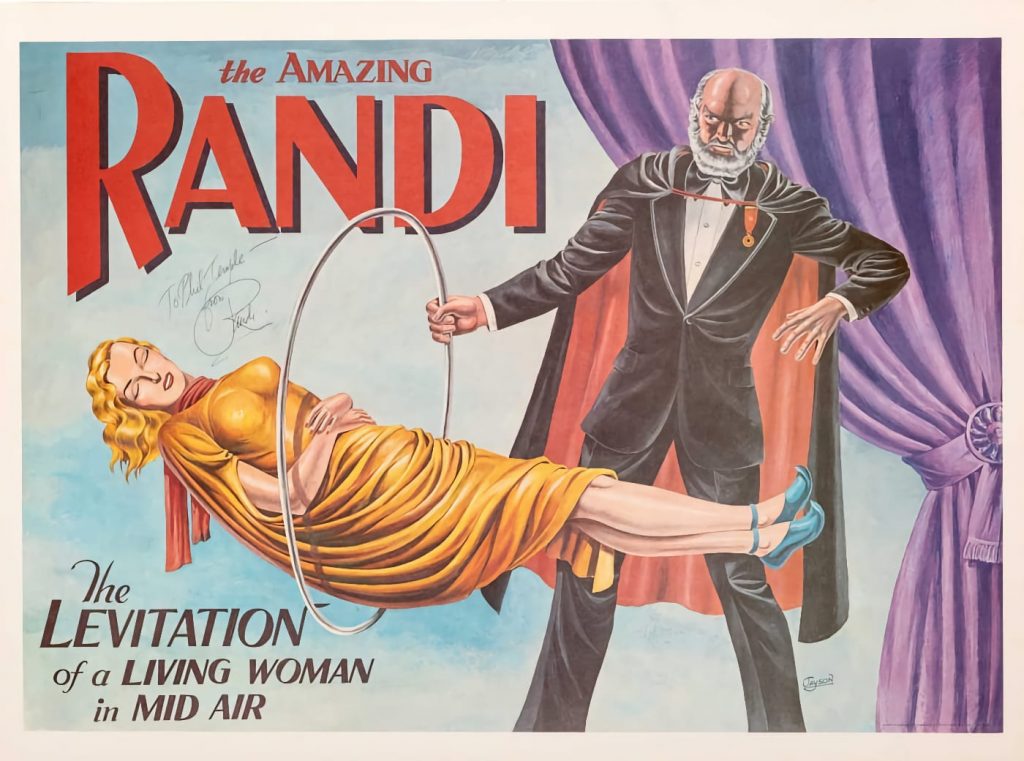 Póster de un espectáculo de James Randi.