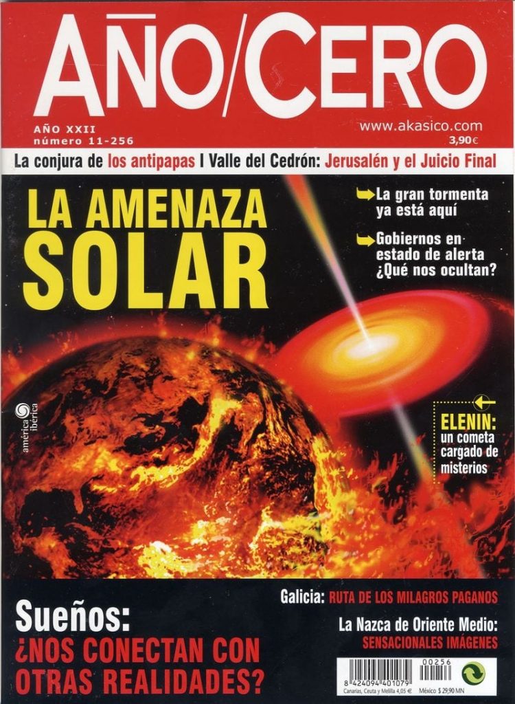 Portada apocalíptica del número 256 de la revista 'Año Cero', dirigida por Enrique de Vicente.