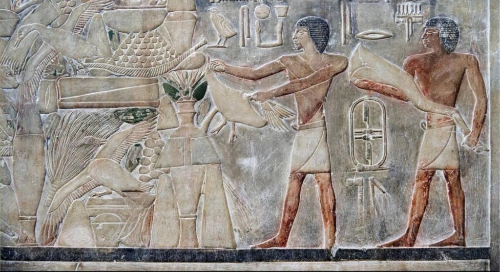 Fragmento real del relieve de la tumba en Saqqara de Ptah-Hotep, administrador y visir de Dyedkara-Isesi.