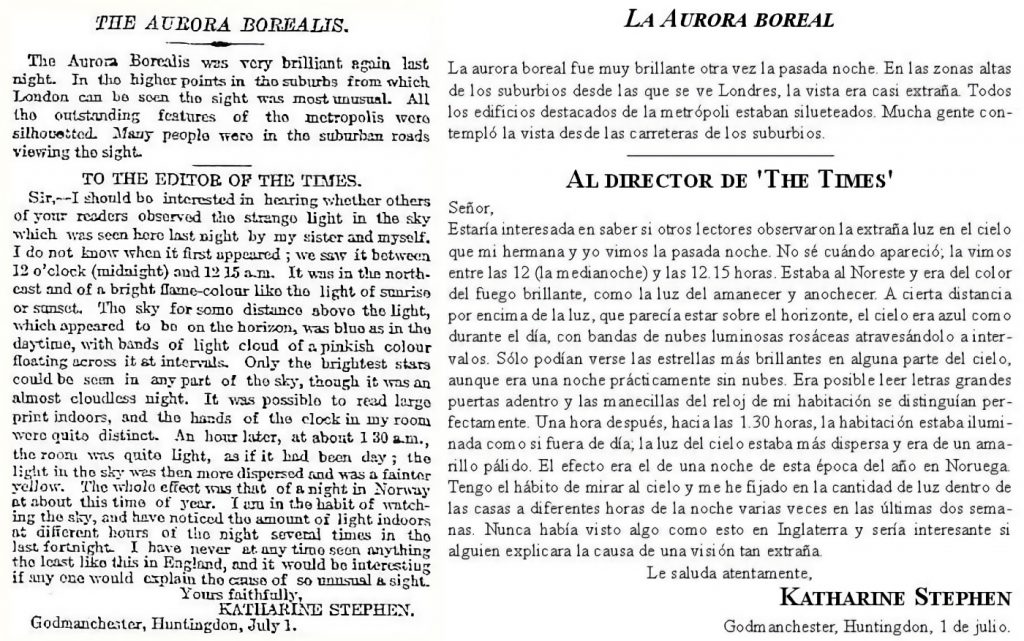 Carta al director de 'The Times' en 1908 sobre el fenómeno de Tunguska.