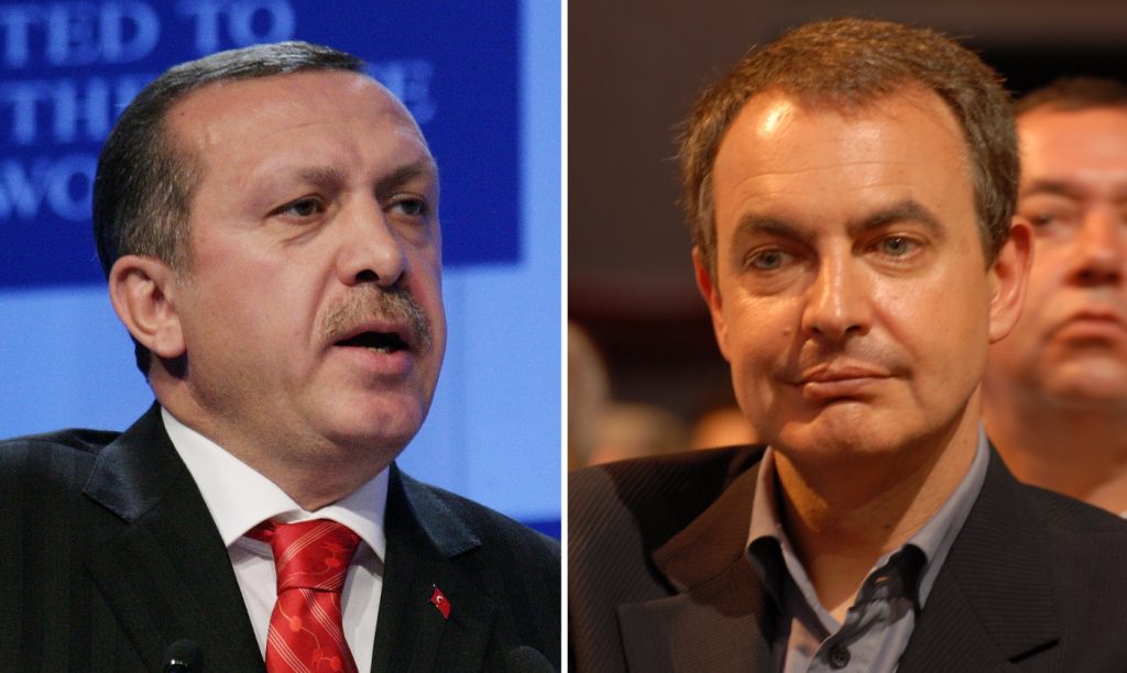 Recep Tayyip Erdogan y José Luis Rodríguez Zapatero . Fotos: Foro Económico Mundial / Guillaume Paumier