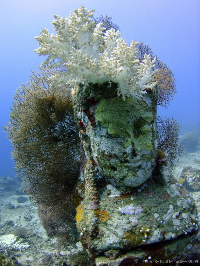 Una de las estatuas del Jardín del Templo Submarino. Foto: Paul Turley.