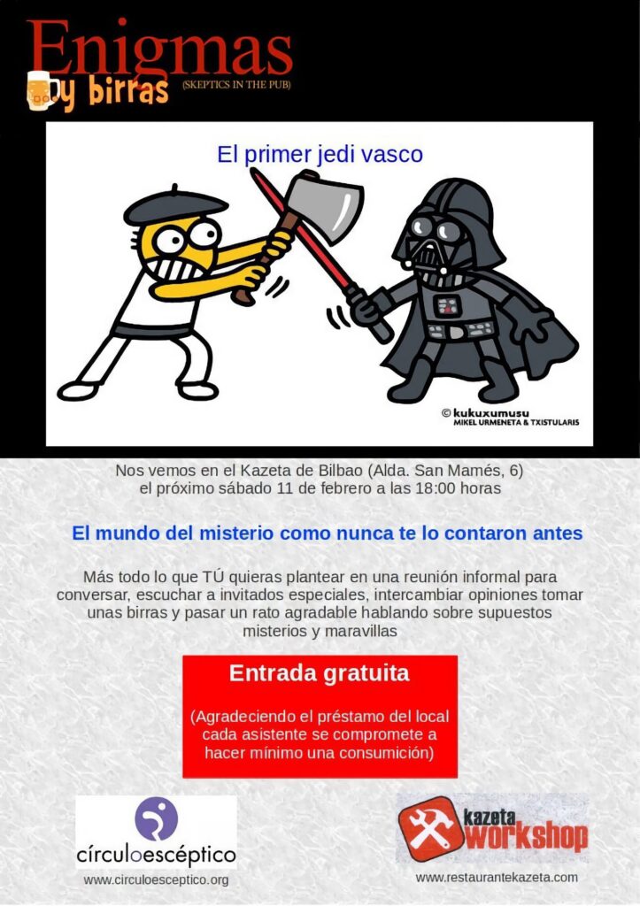 Cartel del noveno 'Enigmas y birras', dedicado al primer