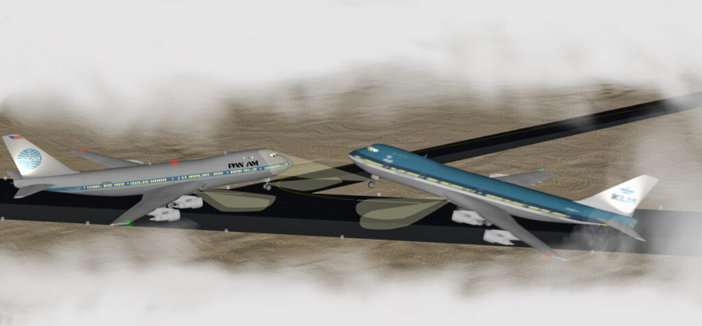 Recreción del accidente del aeropuerto de Los Rodeos. Autor: Anynobody.
