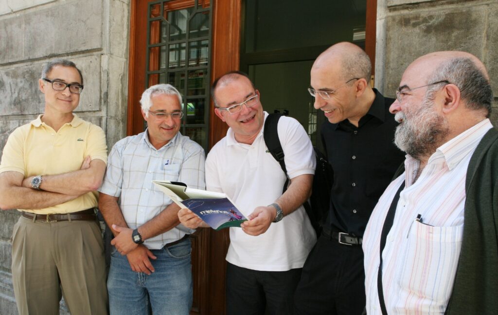 Agustín Sánchez Lavega, Jon Sáenz, Juan Ignacio Pérez, Luis Alfonso Gámez y Eduardo Angulo. Foto: Maite Bartolomé.